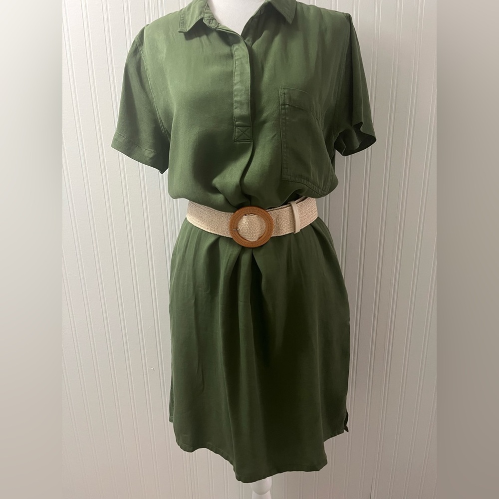 GAP Olive Green Shirt Dress with Belt